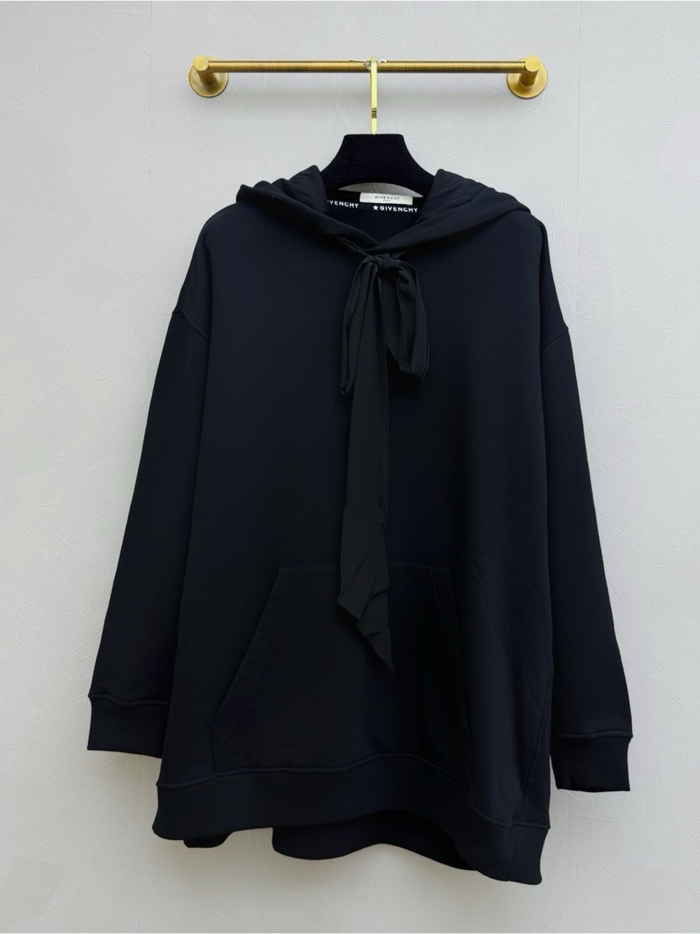 Givenchy Black Logo-Trim Hooded Sweatshirt